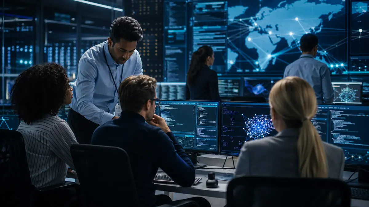 Ethical hackers working in a security operations center
